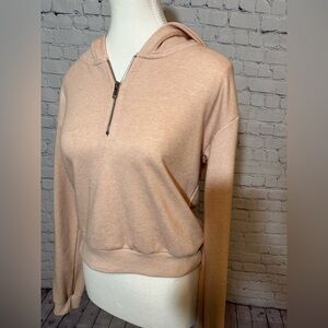 ALTARD STATE LIGHT PINK QUARTER ZIP CROPPED HOODIE - Size XS SKU:358